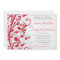 Red Silver Grey Gray Floral Wedding Invitation