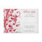 Red Silver Grey Gray Floral Wedding RSVP Reply