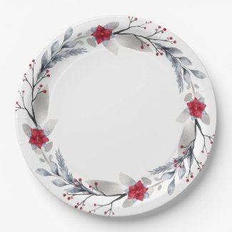 Red, Silver Merry Christmas Wreaths