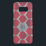 Red & Silver Octagonal Geometric Pattern GR3 Uncommon Samsung Galaxy S8 Case<br><div class="desc">Elegant red and silver octagonal geometric pattern.</div>