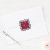 Red, Silver PRINTED Foil Floral Monogram Sticker (Envelope)