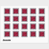 Red, Silver PRINTED Foil Floral Monogram Sticker (Sheet)