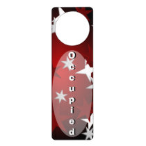 Red Silver Stars Custom Door Hanger Red Silver Stars Custom Door Hanger