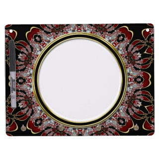 Red+Silver Stylish Textile Art Dry Erase Board