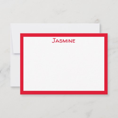 Red Simple and Classic Note Card