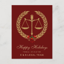 Red Simple Attorney Christmas Holiday Postcard