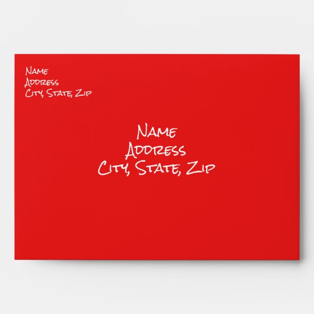 Red Simple Birthday Classic 5x7 Envelope (Front)