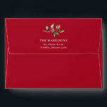 Red Simple Elegant Christmas Watercolor Botanical Envelope<br><div class="desc">Red Simple Elegant Christmas Watercolor Botanical Envelope features a beautiful watercolor illustration of seasonal greenery and holly berries,  along with elegant type.</div>