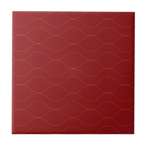 Red simple elegant cool wave abstraction art ceramic tile