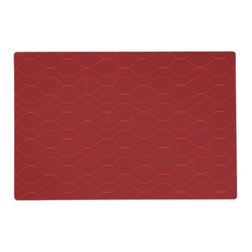 Red simple elegant cool wave abstraction art placemat