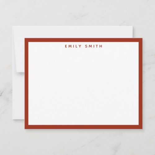 Red Simple Modern Note Card