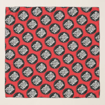 Red Simple Repeating Business Logo Background Scarf