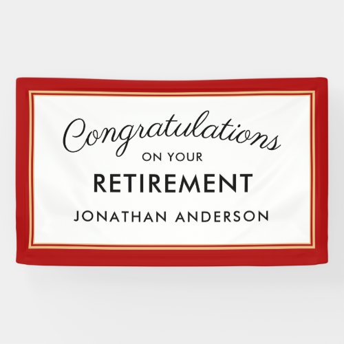 Red Simple Retirement Party Banner
