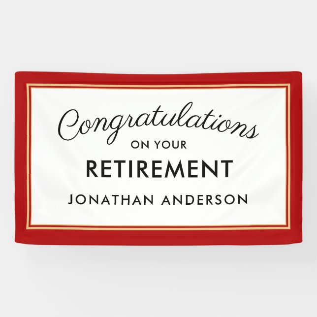 Red Simple Retirement Party Banner (Horizontal)