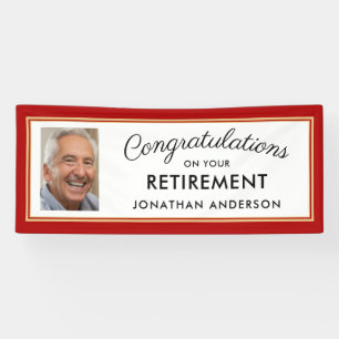 Red Simple Retirement Party Photo Banner