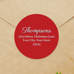 Red Simple Return Address Label