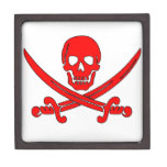 Red Simple Smiling Pirate Skull (Jolly Roger) Gift Box