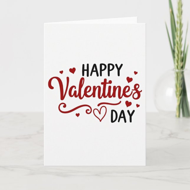 Red Simple Valentines Day Card (Front)
