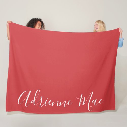 Red Simply Personalized Fleece Blanket