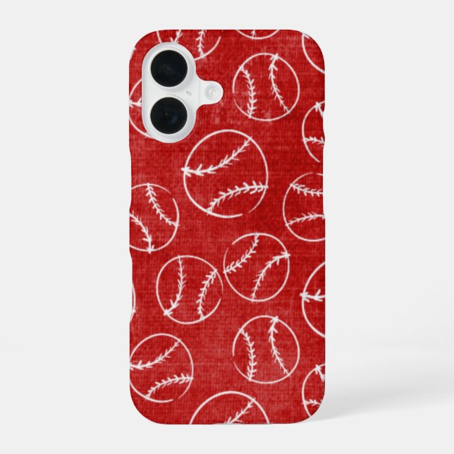 Red Sketched Baseball  Iphone Case (Back)