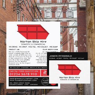 Red Skip, Skip/Dumpster Company Business Card