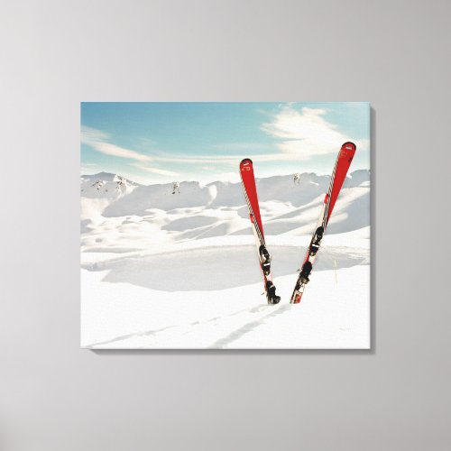 Red Skis Canvas Print