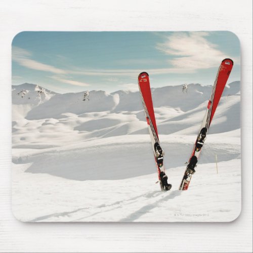 Red Skis Mouse Pad