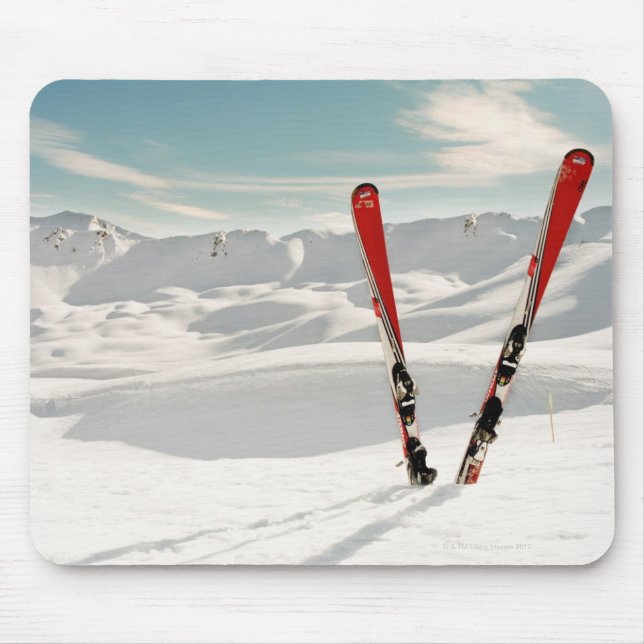 Red Skis Mouse Pad (Front)