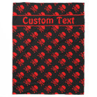 Red Skull and Crossbones Blanket with Custom Text
