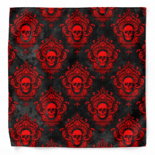 Red Skull and Gothic Black Bandana