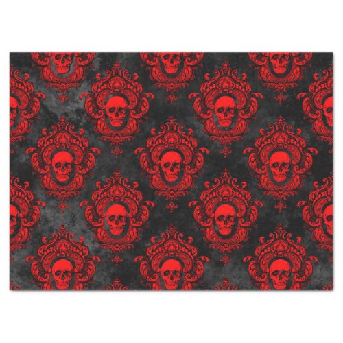 Red Skull and Gothic Black Decoupage Tissue Paper