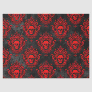 Red Skull and Gothic Black Decoupage Tissue Paper