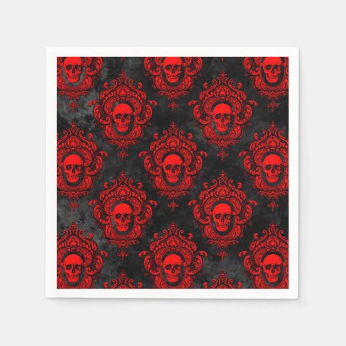 Red Skull and Gothic Black Napkins