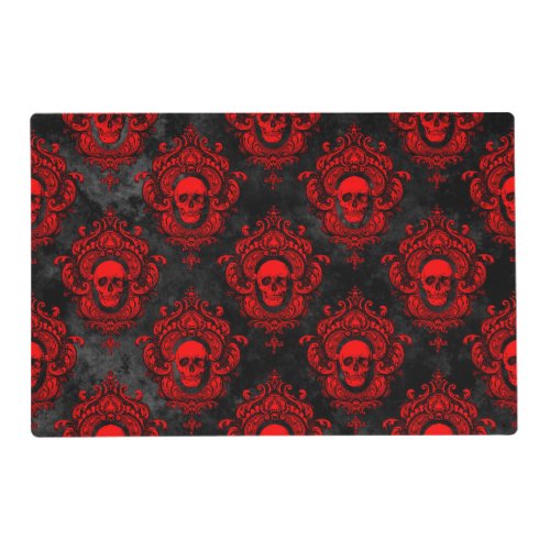 Red Skull and Gothic Black Placemat