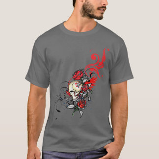 Red Skull and Roses T-Shirt