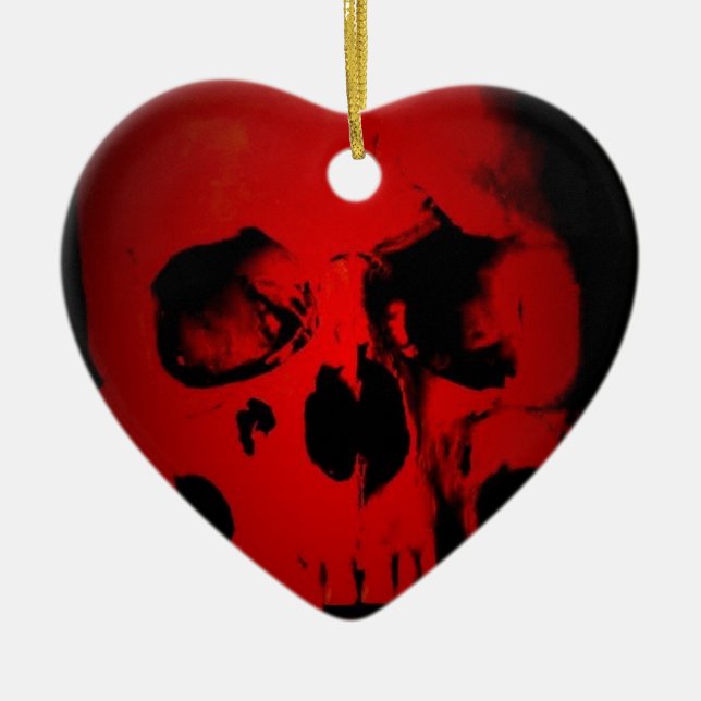 Red Skull Ceramic Ornament (Front)