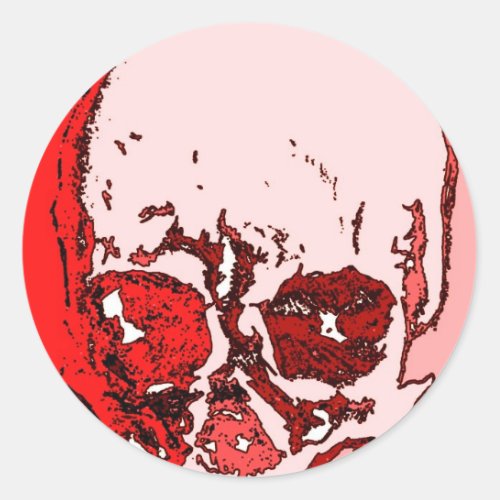 Red Skull Classic Round Sticker