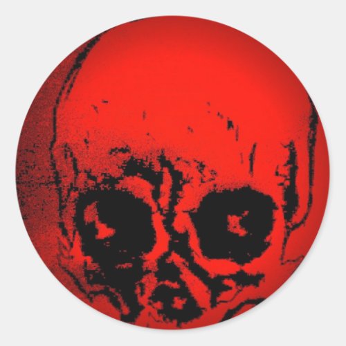 Red Skull Classic Round Sticker