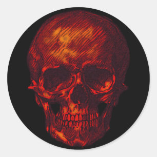 Red Skull Classic Round Sticker