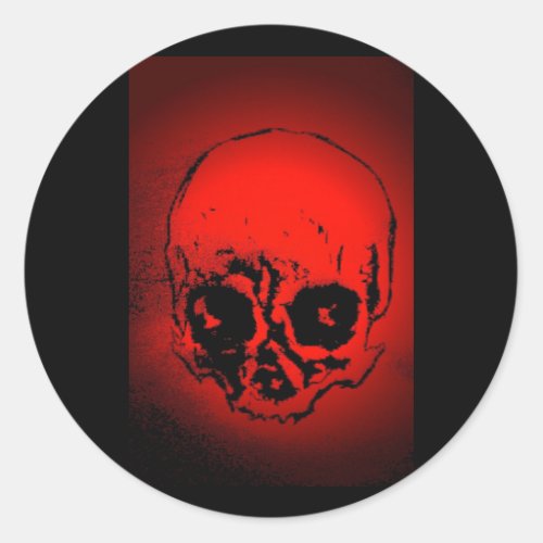 Red Skull Classic Round Sticker
