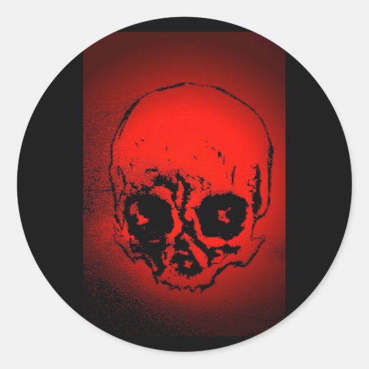 Red Skull Classic Round Sticker