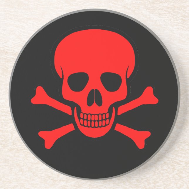 Red Skull & Crossbones Coaster (Front)