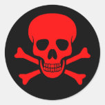 Red Skull &amp; Crossbones Sticker