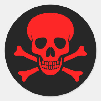 Red Skull & Crossbones Sticker