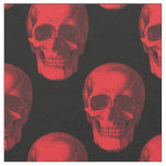 Red Skull Gothic Halloween Creepy Fabric