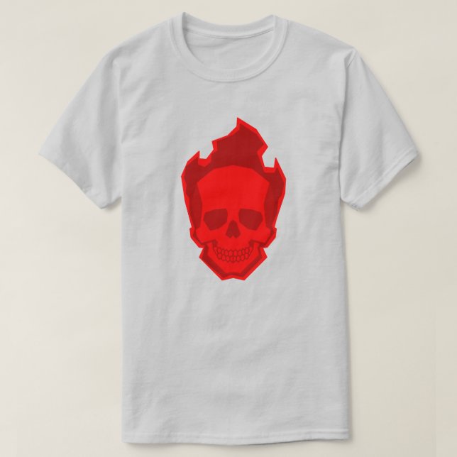 Red Skull Graphic T-Shirt – Bold Gothic Skull Desi (Design Front)