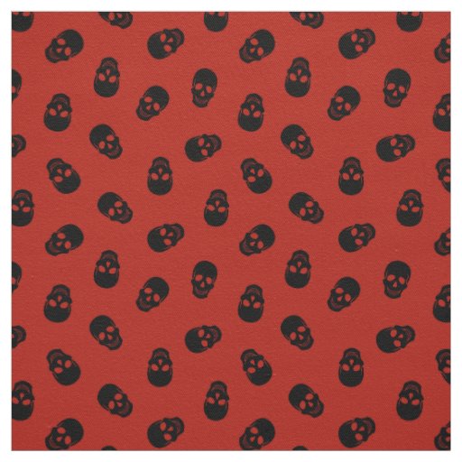 Red Skull Happy Halloween Modern Fabric