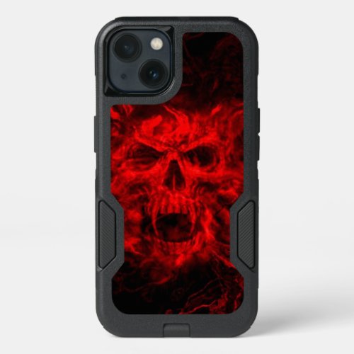 red skull head art iPhone 13 case