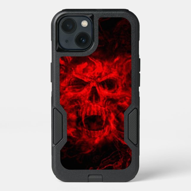 red skull head art otterbox iPhone case (Back)