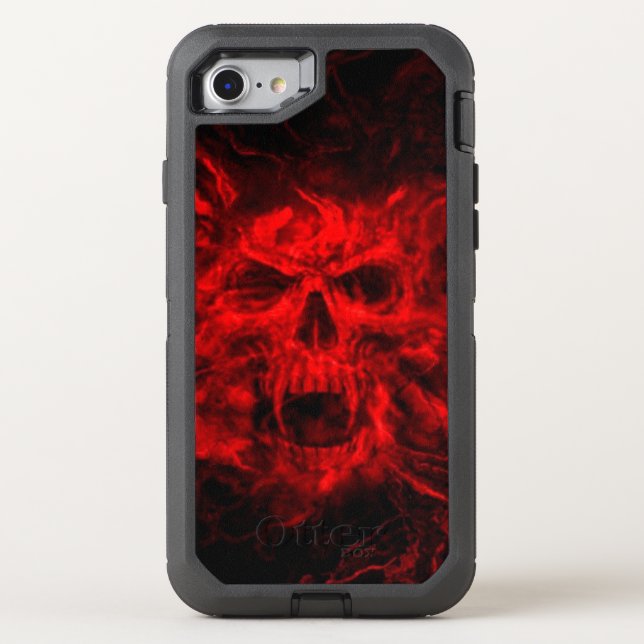 red skull head art otterbox iPhone case (Back)